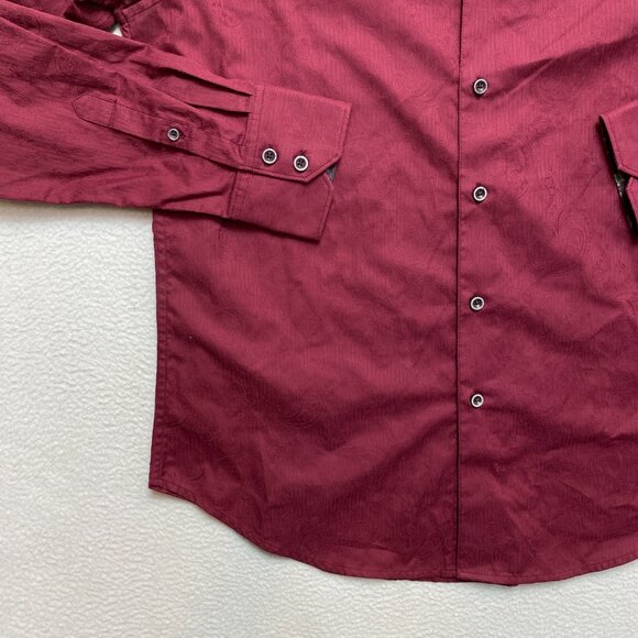 Robert Graham Shirt Mens M Red Long Sleeve Paisley Button Up - Picture 4 of 11